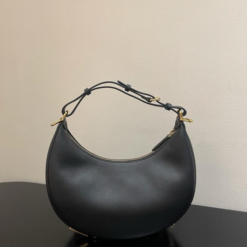 Fendi Clutches Shoulder Bag 8BR798 Plain Black